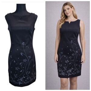 Vintage Y2K Rampage Dress Sz S Black Floral Sleeveless 90s Whimsigoth 2000s